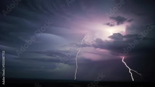lightning in the night sky