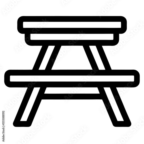 Picnic table outdoor furniture line icon vector. picnic table outdoor furniture sign. black illustration of contour symbol isolated on white background
