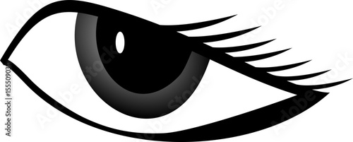 simple vector image of an eye in black isolated on white