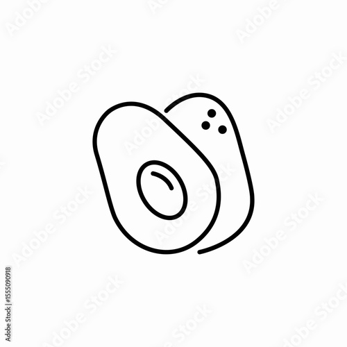 avocado halved icon sign vector