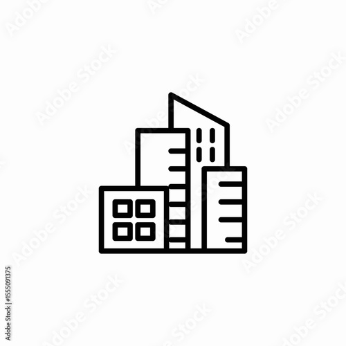 buildings skyscapers icon sign vector