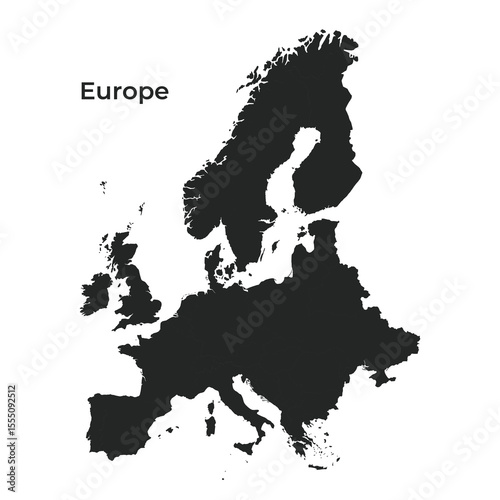 Vector Illustration  Map of the European Continent