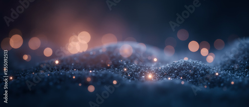 An elegant abstract background with shimmering silver particles softly floating across deep dark tones, evoking a cool, sophisticated, ethereal, and luxurious atmosphere.