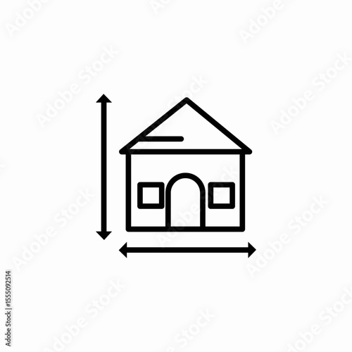 house dimensions icon sign vector