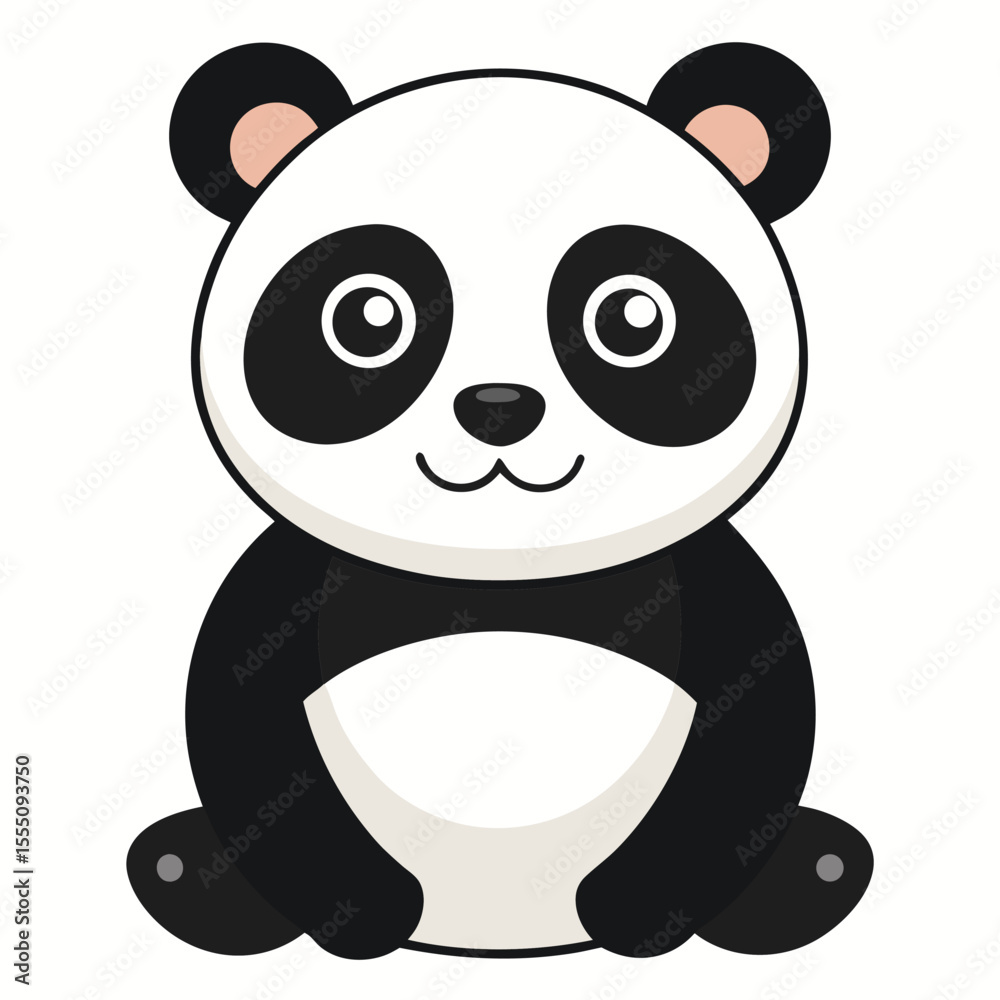 Naklejka premium panda vector image on white background
