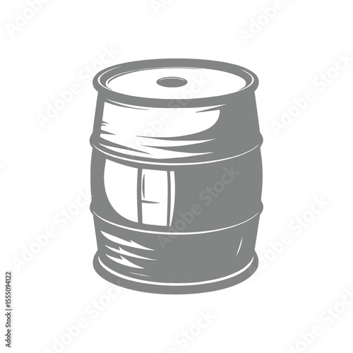 Monochrome illustration of an oil drum