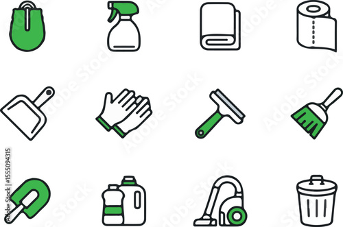 Cleaning icon set
