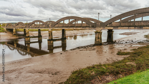 The Kirkcudbright bridge over the River Dee in Kirkcudbright, Scotland, UK