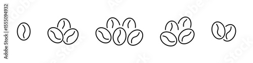 Coffee icon. Coffee bean vector set. Isolated caffeine line design sign. Coffee icon set.