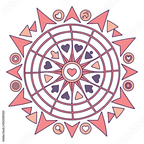 Intricate rotating social fee mandala design a complex circular pattern with radial symmetry featuring vibrant CMYK colors and geometric shapes ideal for backgrounds and creative