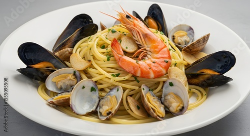 Seafood Pasta with Shrimp, Mussels, and Clams