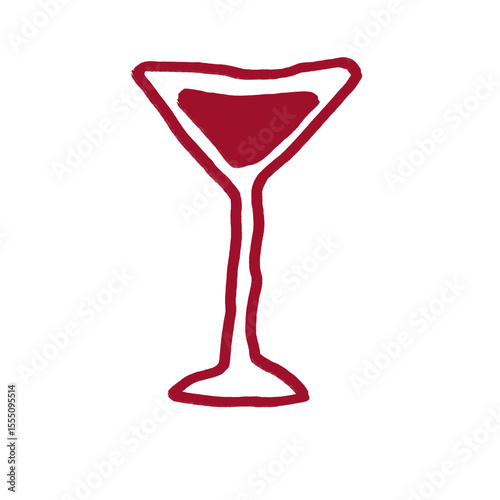 Wine drink icon PNG – Hand-drawn crayon wine glass doodle for dinner menu planning, restaurant chalkboard art, lunch specials & rustic bar decor
