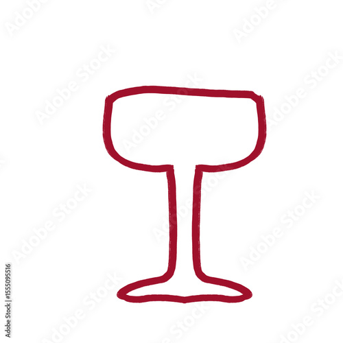 Hand-Drawn Glass Illustration – Minimalist Wine Cup Line Art, Water Glass Doodle & Transparent PNG for Menu Design, Packaging, and Branding