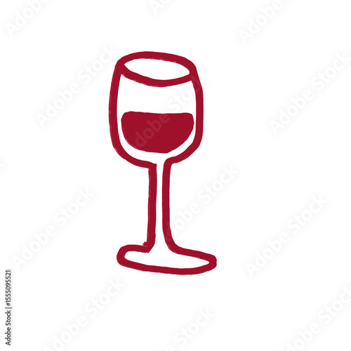 Wine drink icon PNG – Hand-drawn crayon wine glass doodle for dinner menu planning, restaurant chalkboard art, lunch specials & rustic bar decor