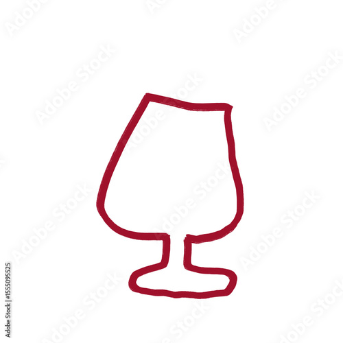 Hand-Drawn Glass Illustration – Minimalist Wine Cup Line Art, Water Glass Doodle & Transparent PNG for Menu Design, Packaging, and Branding