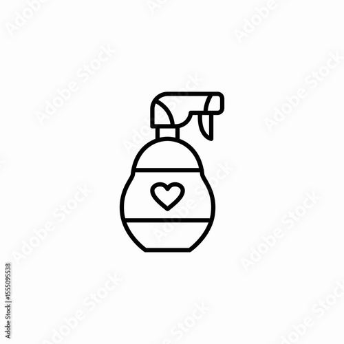 spray bottle heart icon sign vector