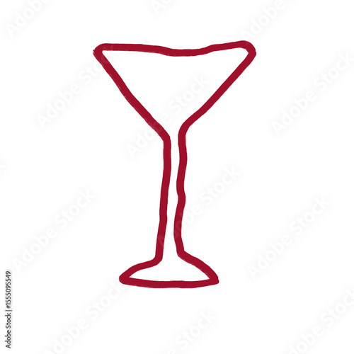 Hand-Drawn Glass Illustration – Minimalist Wine Cup Line Art, Water Glass Doodle & Transparent PNG for Menu Design, Packaging, and Branding