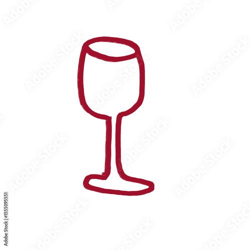 Hand-Drawn Glass Illustration – Minimalist Wine Cup Line Art, Water Glass Doodle & Transparent PNG for Menu Design, Packaging, and Branding