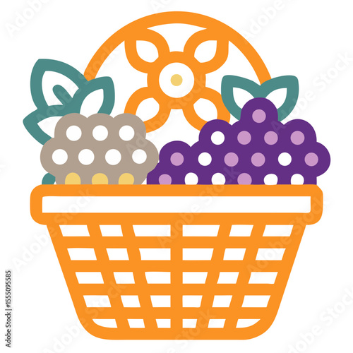 Colorful Fruit Basket with Grapes and Berries for Summer Recipes, Home Cooking Blogs, Seasonal Food Content, Jam Making Tips, and Fresh Produce Articles  