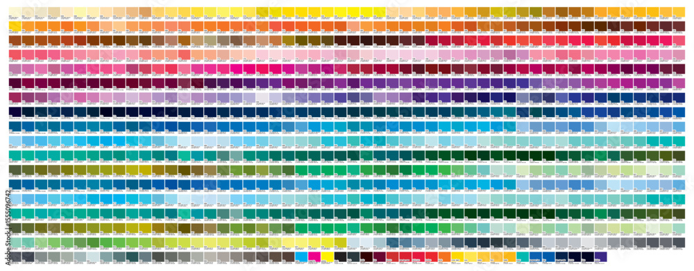 Color Palette Chart CMYK, RGB. Color Swatch book Template Chart for your design. Color Palette CMYK,RGB. Print Test Page. Pantone Color chart, palette. Color Codes. CMYK, Pantone. Vector	