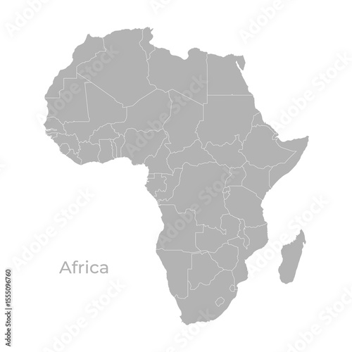 Vector Illustration  Map of the African Continent with Country Borders
