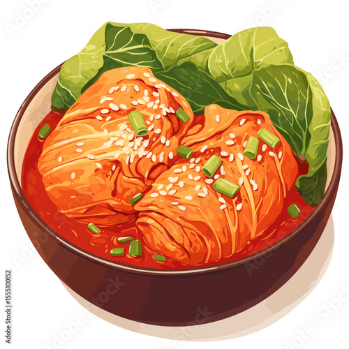 Spicy Fermented Kimchi Bowl with Napa Cabbage