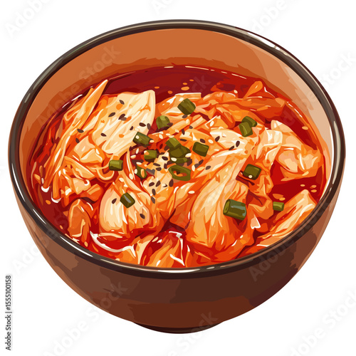 Spicy Fermented Kimchi Bowl with Napa Cabbage