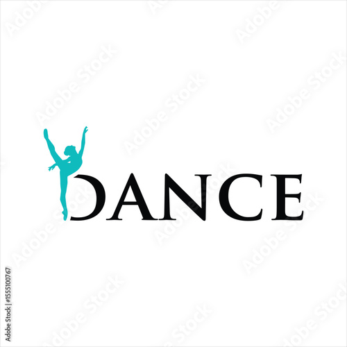 Elegant Dance Studio Logo Design with Ballerina Silhouette and Bold Lettering Promotes Grace and Movement in Artistic Expression and Fitness Programs Showcasing a Modern Aesthetic
