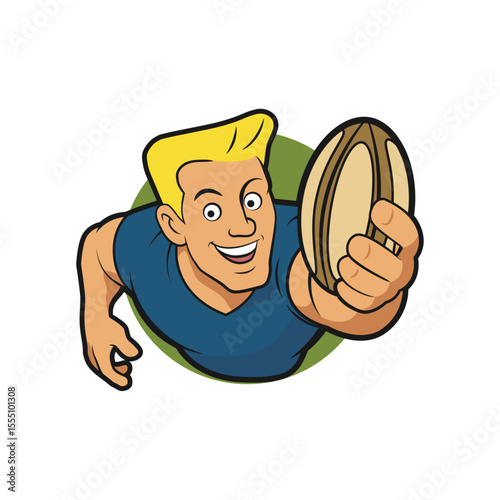 Rugby player with the ball icon