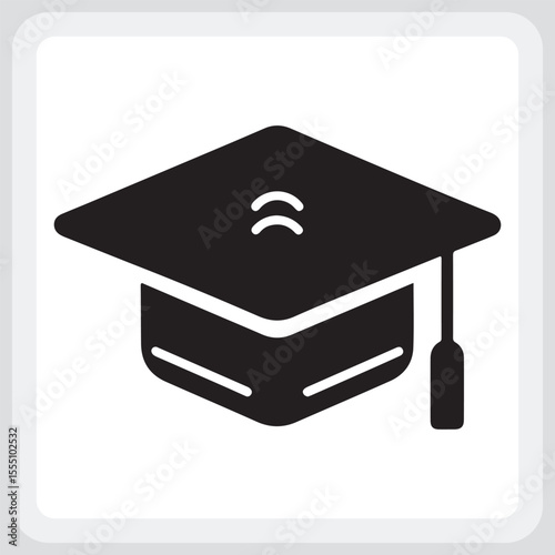 Simple Graduation Cap Icon for Educational Resources