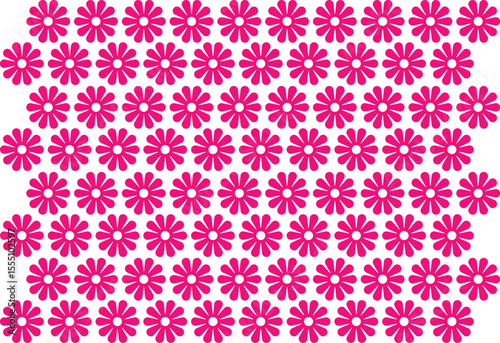 seamless pattern with pink flowers. vector illustration