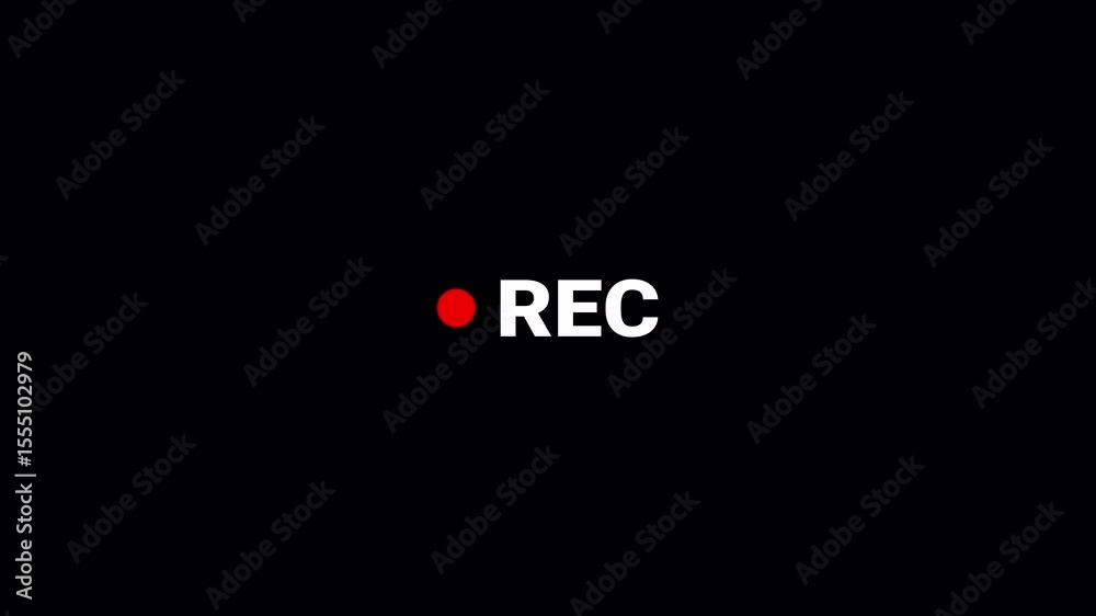 Record Video Button Recording button animation, camera recording sign on a transparent ...