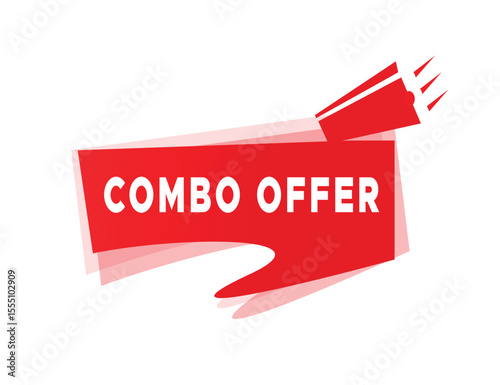 Combo offer banner speech for announce megaphone and colorful design yellow background, business, web, apps, ui vector template.
