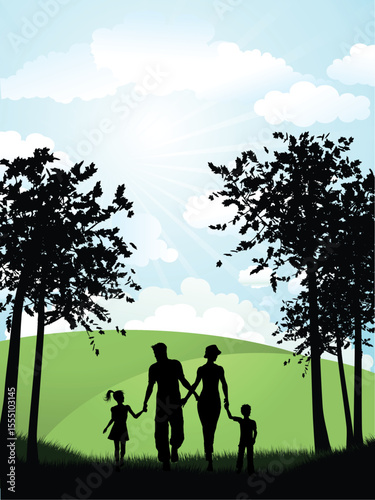 Set of happy traditional heterosexual families with children. Smiling mother, father and kids. Cute cartoon characters isolated on white background. Colorful vector illustration in flat style.