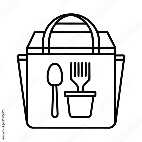 A vector illustration of kitchen utensil icons including fork, knife, and spoon, perfect for restaurant and cooking designs