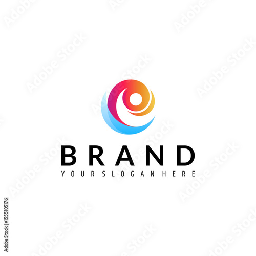 C letter logo with combination of people in modern gradient design style