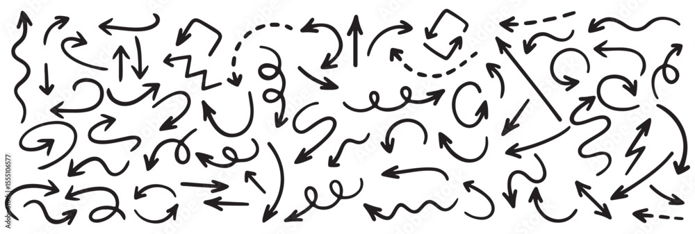 Obraz premium Hand Drawn Arrows Collection vector 