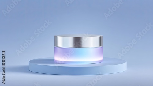 Cosmetic Cream Jar on Circular Display Platform