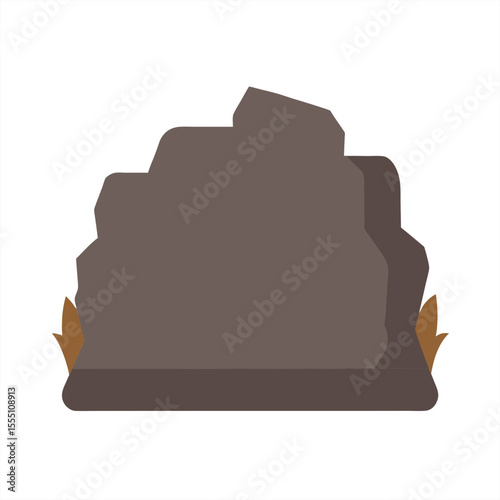 Cartoon Flat Rock Wall Illustration Vector on White Background