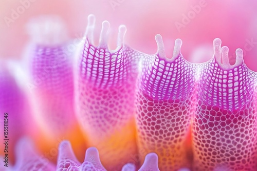 Close-up of vibrant coral-like structures