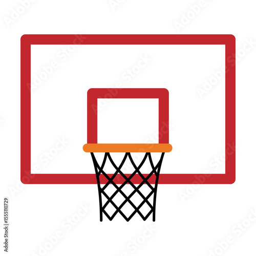 Basketball hoop rectangular backboard isolated