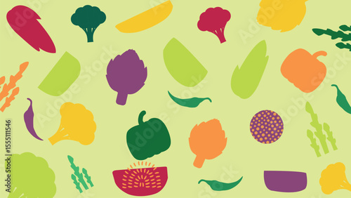 Vegetable collection flat design background