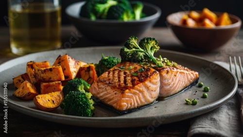 grilled salmon steak