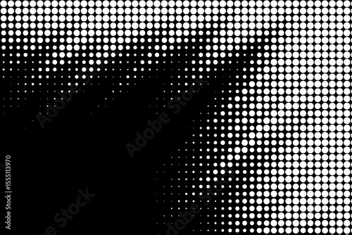 Halftone Dots Gradient from Top to Right