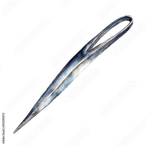 watercolor of Tweezer, vector, isolated on a white background.