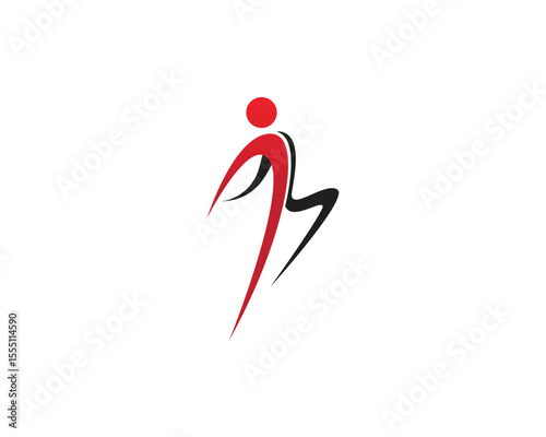 People jump health success logo and symbols