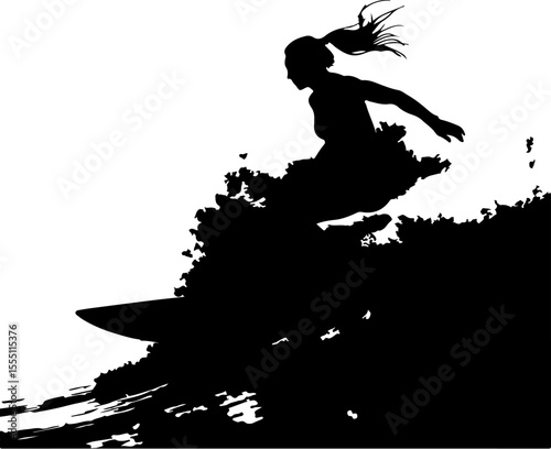 silhouette of a girl jumping on the water