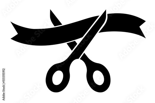 Scissors cutting ceremonial ribbon, grand opening, inauguration, launch event, celebration, new beginnings, and official start, business openings, festive ceremonies, and event marketing visuals.