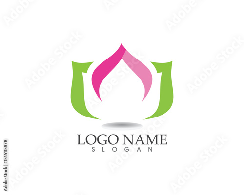 Lotus Flower Sign for Wellness, Spa and Yoga. Vector Illustration