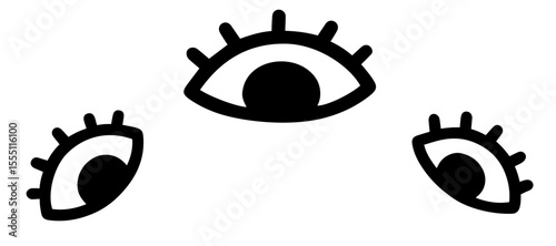 Stylized Eyes Symbolizing Surveillance and Social Anxiety – Concept of Public Pressure, Constant Observation, Paranoia, Mental Health Awareness, and Fear of Judgment in Modern Society

